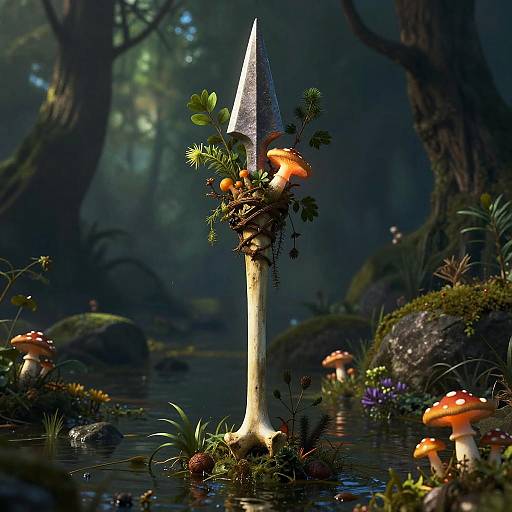 Shrek-Inspired Bone and Stone Spear