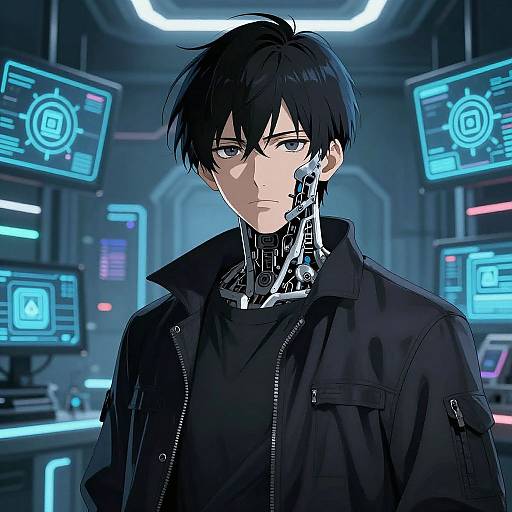Mysterious AI Anime Guy in Lab