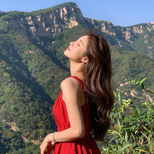 Serene Woman in Nature's Embrace