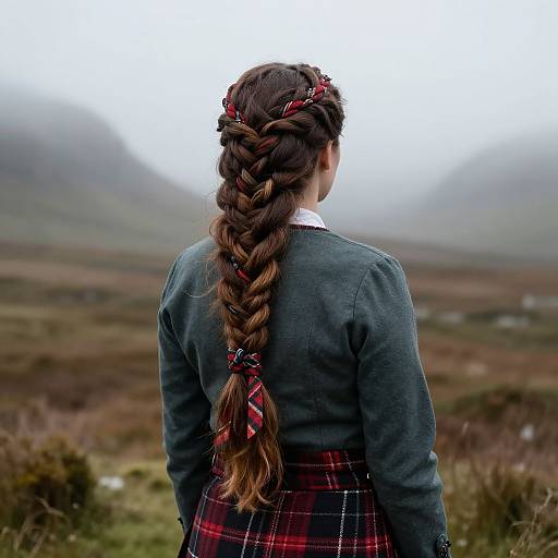 Scottish Braids in Misty Highlands