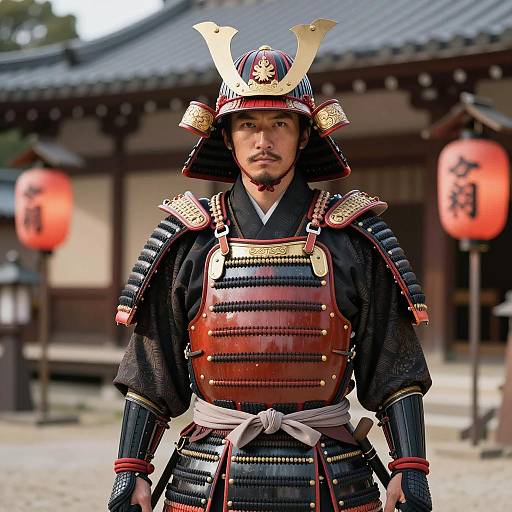 Realistic Samurai Warrior Costume Portrait