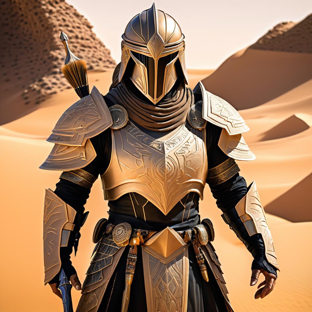 Epic Desert Warrior in Cinematic Style