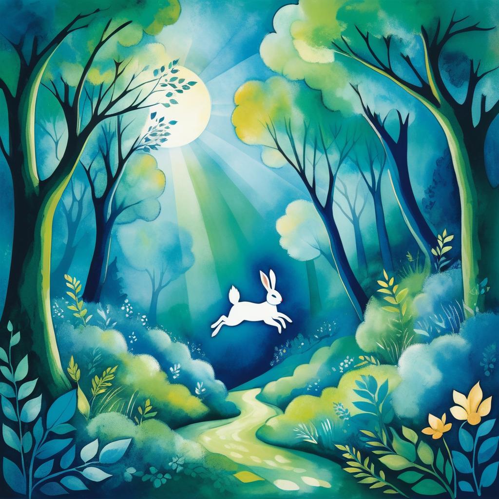 Rabbit in a Mystical Chagall Forest