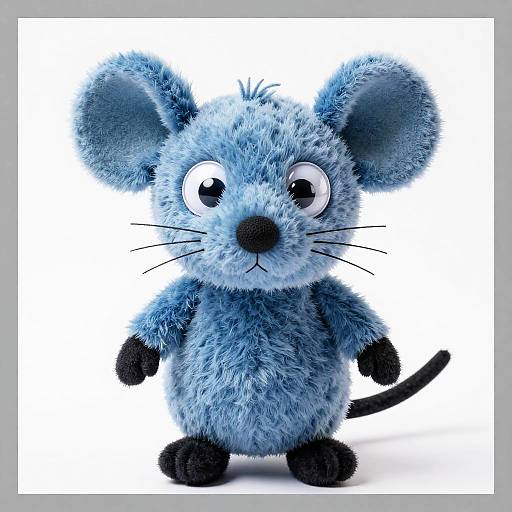 Playful Blue Plush Mouse Toy