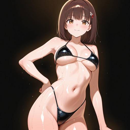 Slender Cowgirl in Black Bikini Portrait Slender Cowgirl in Black Bikini Portrait