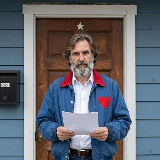Middle-Aged Man by a Charming Door