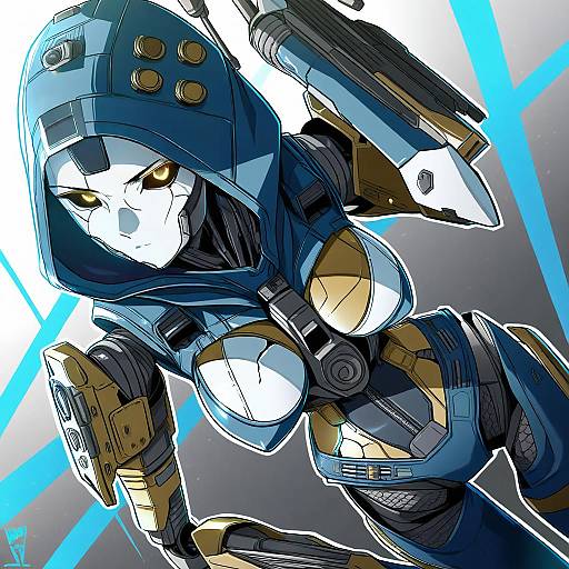 Illustration of Ash (titanfall 2), apex legends in the style of Bunji