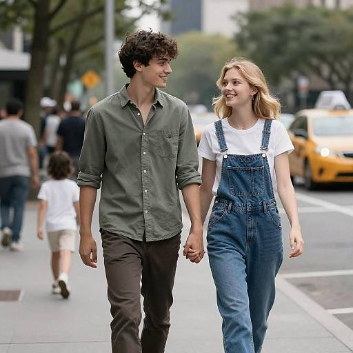 Young Couple Strolling in City Vibes