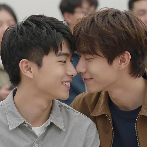 Intimate Close-Up of Two Young Men