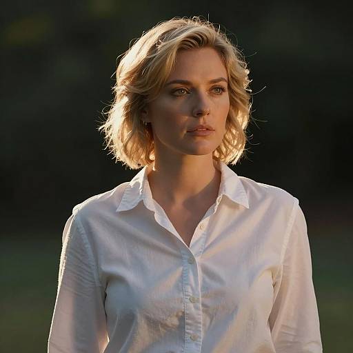 Blonde Woman in Warm Evening Light