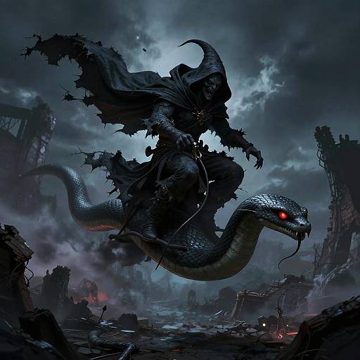 Hellish Shadow Sorcerer on Serpent