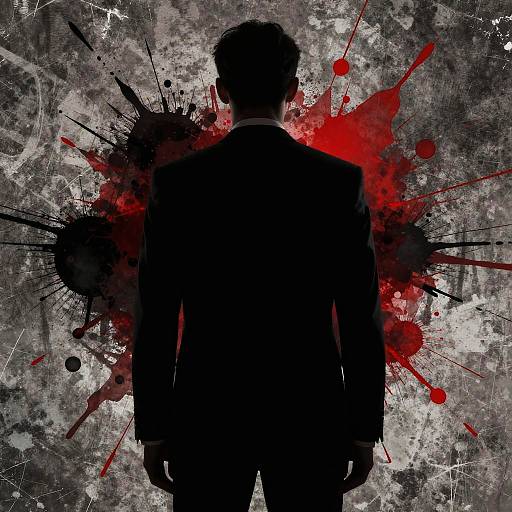 Mysterious Silhouette Against Abstract Background