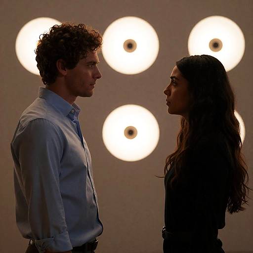 Intense Close-up: Man and Woman Portrait