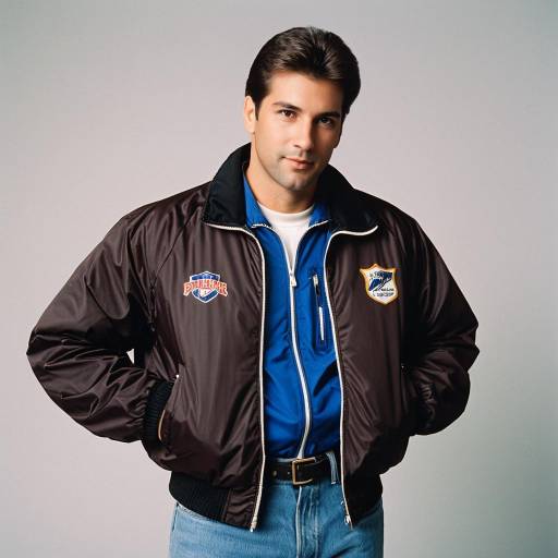 Man in 1990s Sportswear Windbreaker Jacket