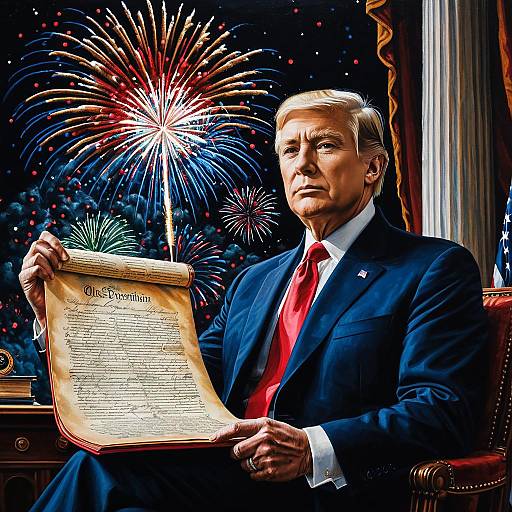 Patriotic Oil Portrait of 2016 US President