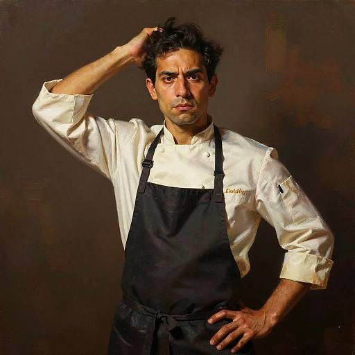 Expressive Chef in Painterly Portrait
