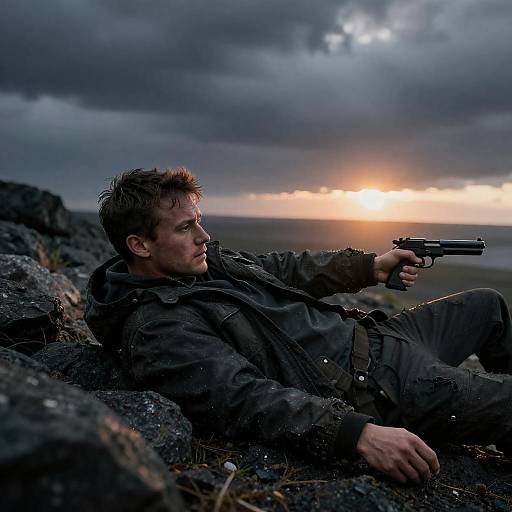 Cinematic Survivor on Fiery Horizon