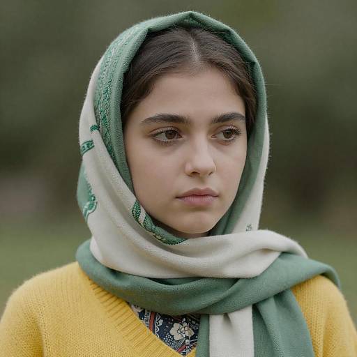 Skeptical Young Woman in Nature