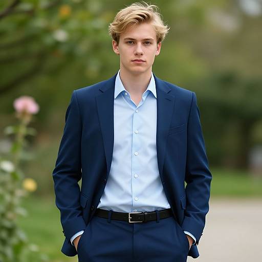 Stylish Blonde Man in Formal Attire