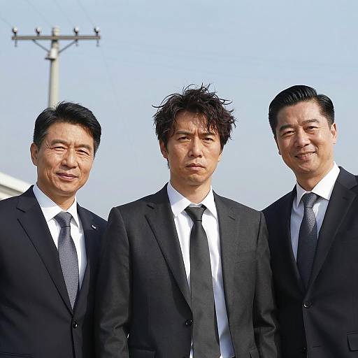 Three Men in Suits Outdoors