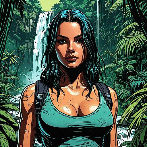 Cyberpunk Jungle Explorer Woman