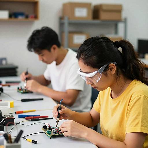 Bright Indoor Electronics Workshop Portrait