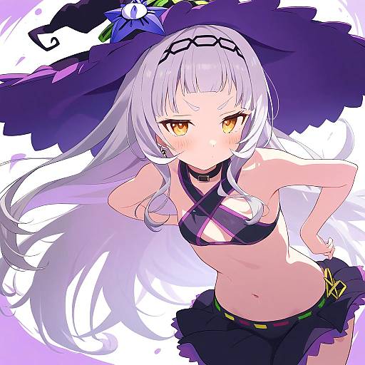 Illustration of Murasaki shion (hololive summer 2019), hololive in the style of Jigatei (omijin)