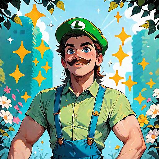 Muscular Luigi Sparkling Outdoors Adventure