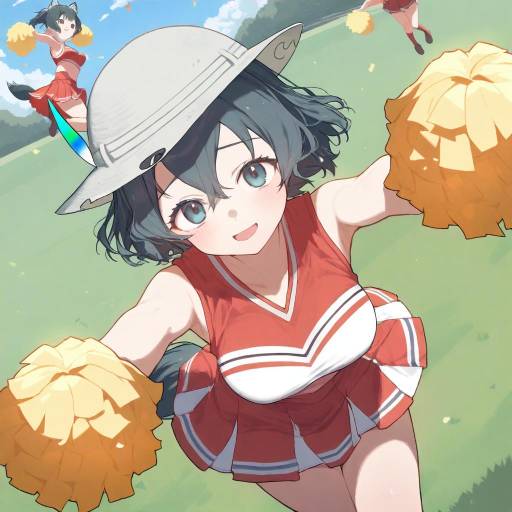 Dynamic Cheerleader Illustration in Action