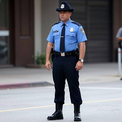 Police Officer Standing on Street