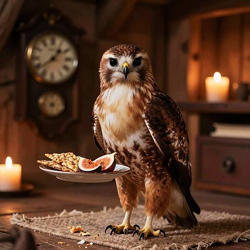 Rustic Treehouse Hawk Study