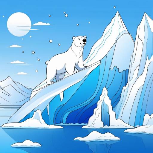 Colorful Cartoon Polar Bear Adventure