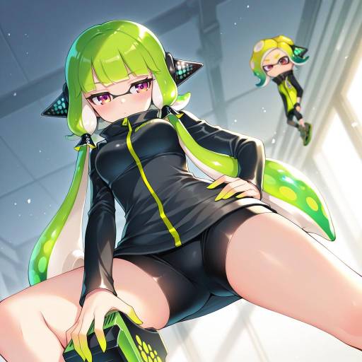 Illustration of Agent 3 (splatoon), splatoon (series) in the style of Sato ame