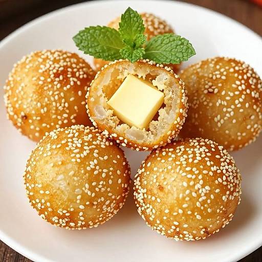 Golden Vietnamese Fried Sesame Balls