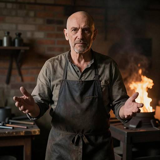 Portrait of a Blacksmith in Action