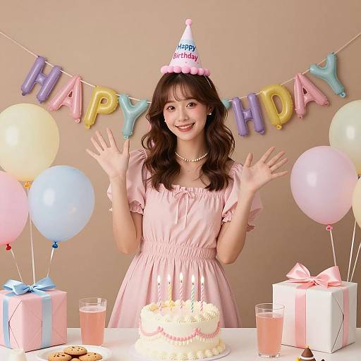 Young Woman at Birthday Celebration