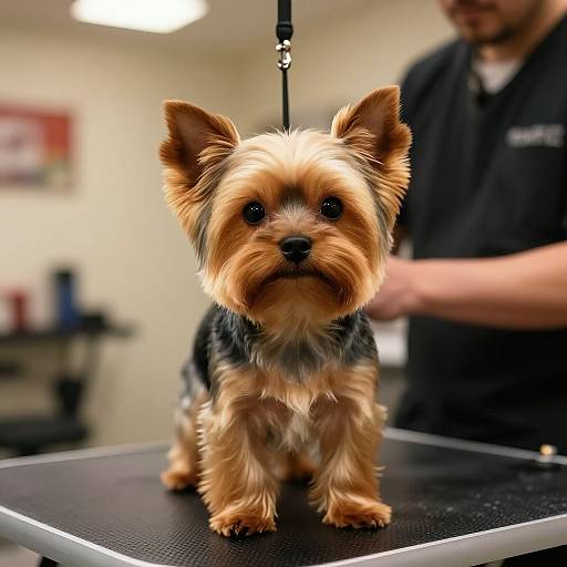 Yorkie Getting Stylish Salon Makeover
