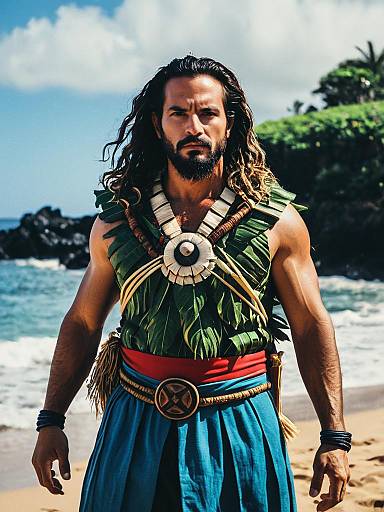 Cinematic Maui Cosplay: Powerful Editorial Shot