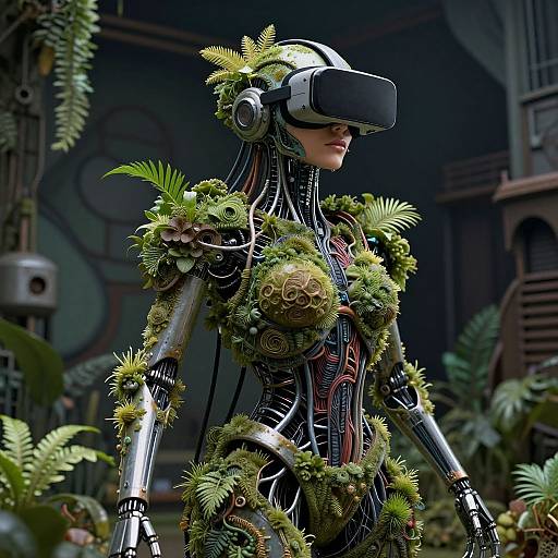 Biomechanical Woman in Virtual Garden