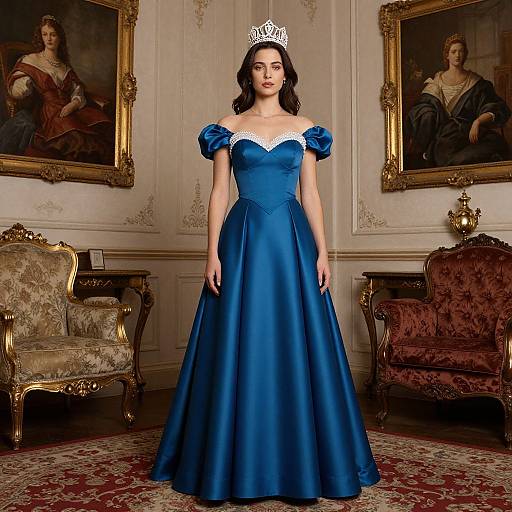 Queen Spade in Blue Dress