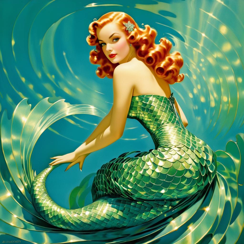 Ultra-Detailed Art Deco Mermaid Image