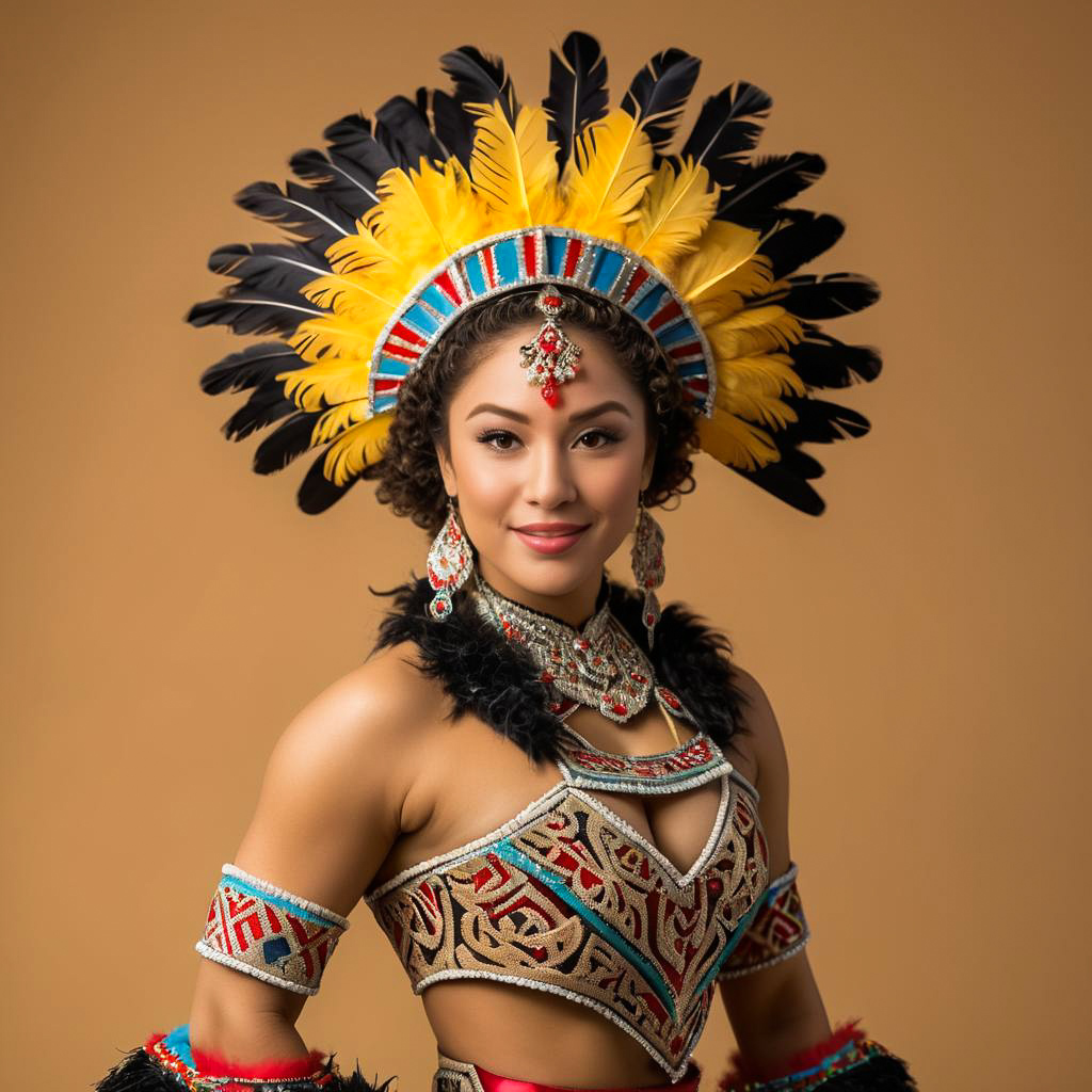 Energetic Folkloric Dancer in Morenada Costume