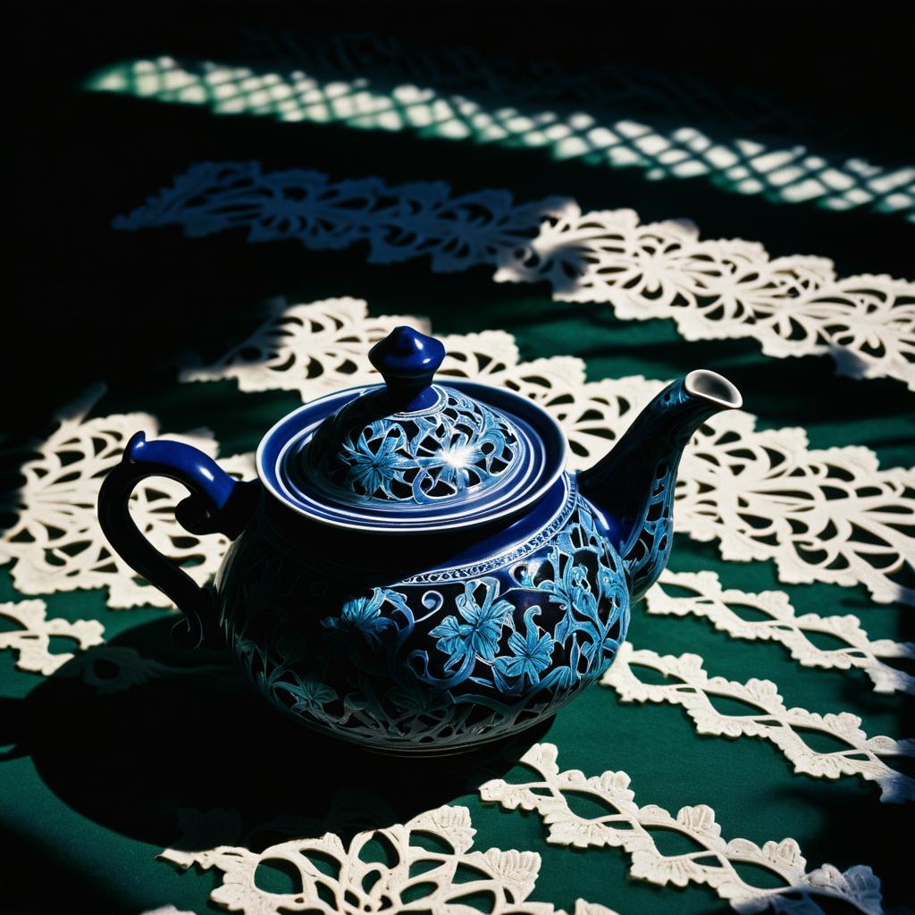 Chiaroscuro Elegance: A Timeless Teapot