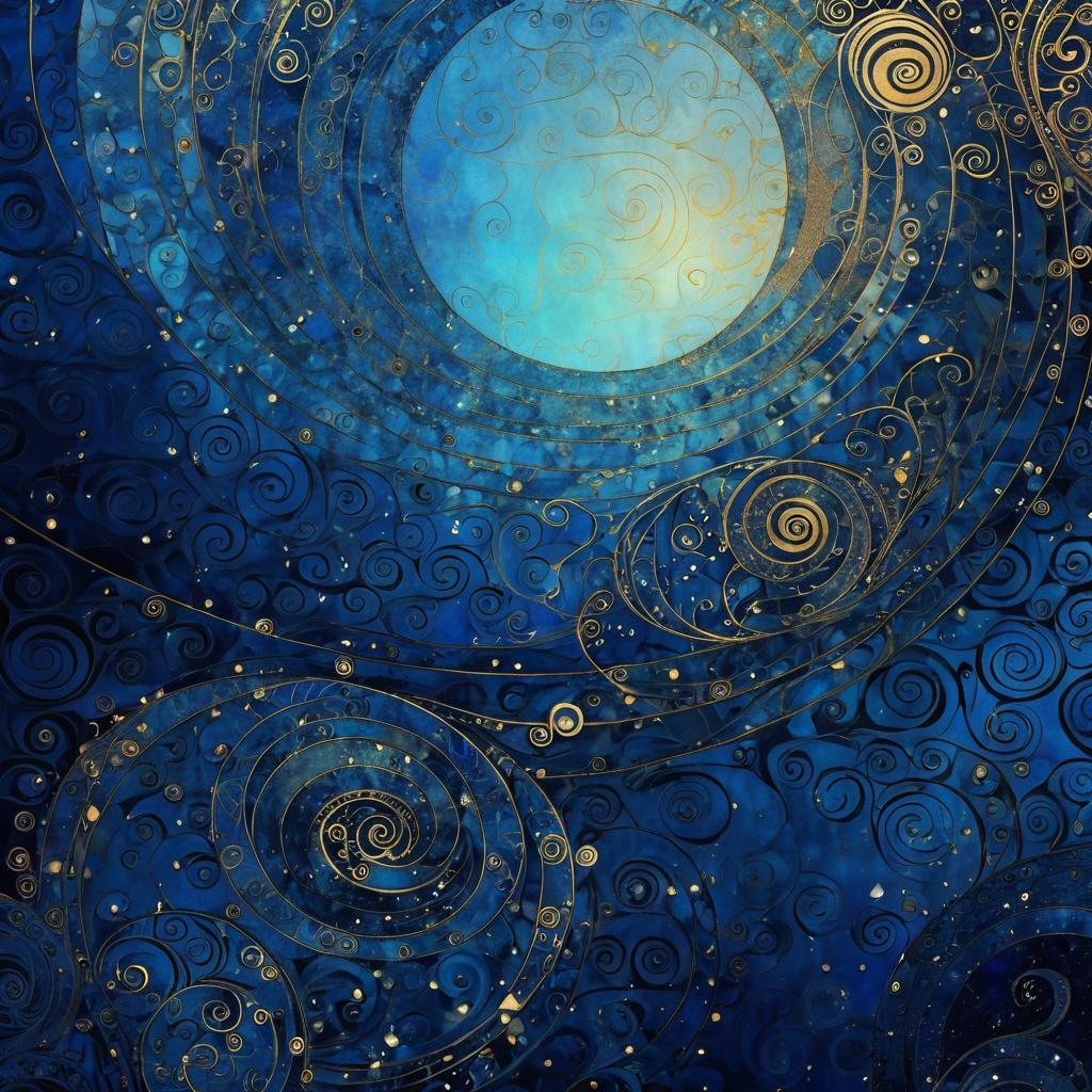 Intricate Blue Grunge Digital Art