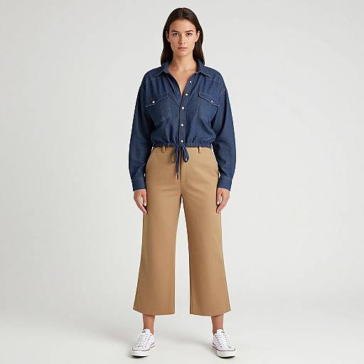 Casual Chic Woman in Chambray Shirt