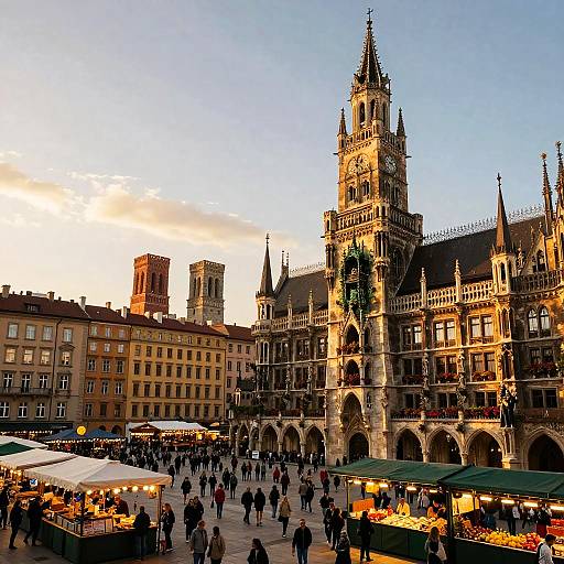 Sunset in Vibrant European City