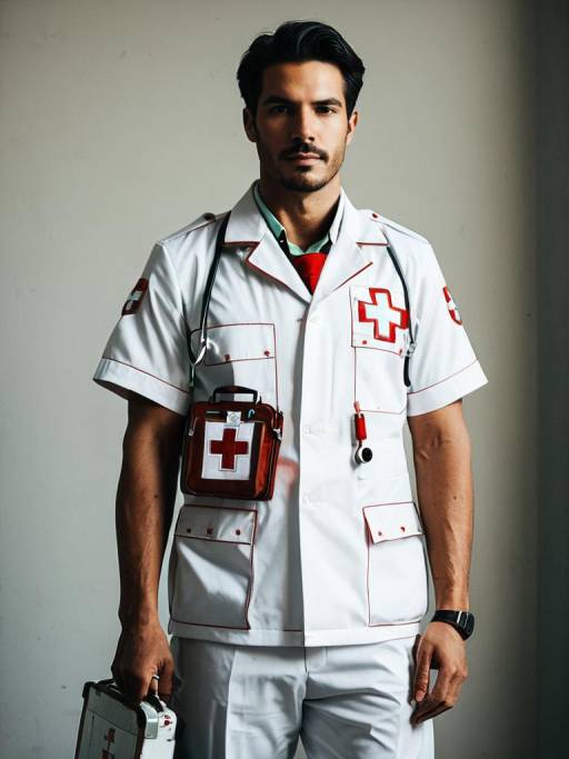 Realistic Man in The Medic Cosplay