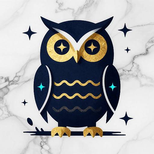 Midnight Indigo Owl Heist in Cyan