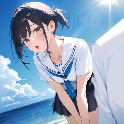 Admiral Kancolle Character with Sea Horizon