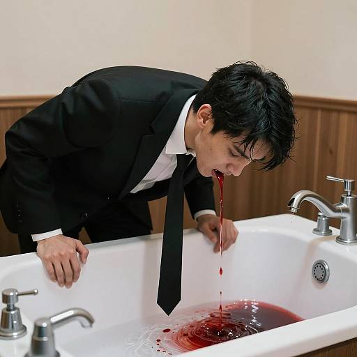 Dramatic Scene: Blood in Bathtub